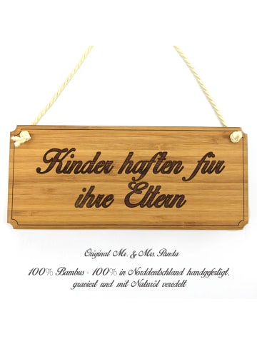 Mr. & Mrs. Panda Werbeschild Kinder haften für ihre... mit Spruch in Keine Angabe