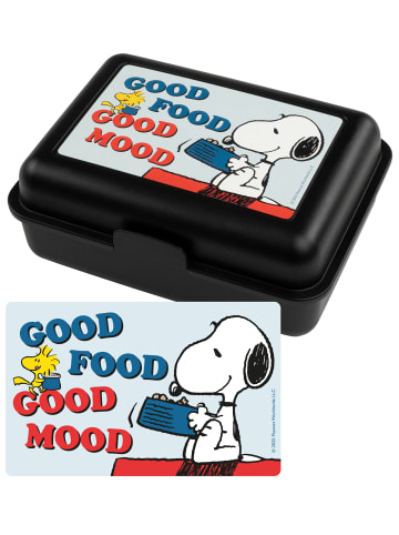 Snoopy Peanuts Snoopy Brotdose Good Food Lunchbox Butterbrotdose Trennwand in schwarz