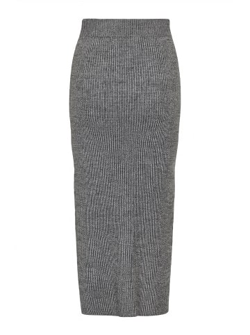 Noisy may Elegante gestreifte Strick-Longrock mit geripptem Design in Grau