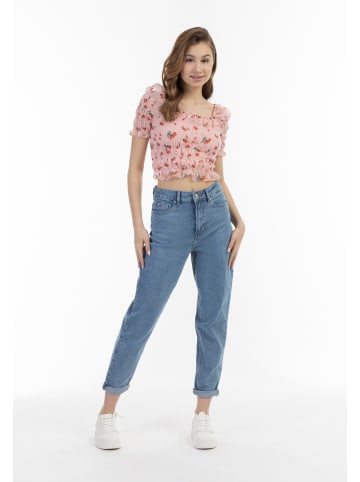 myMo Damen Blusenshirt in Rosa Mehrfarbig