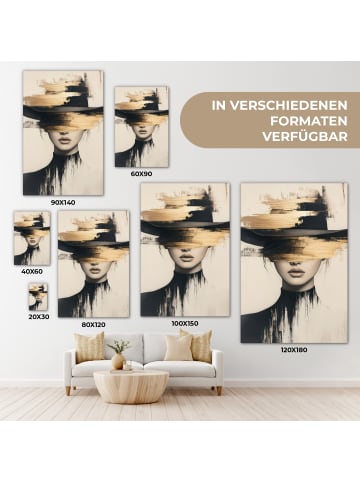 MuchoWow Leinwand Bilder Goldfarben