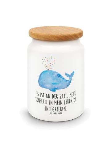 Mr. & Mrs. Panda Vorratsdose Wal Konfetti mit Spruch in Weiß