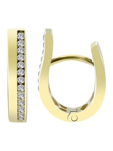 Adeliás Damen Ohrringe – Klappcreole aus 333 Gold mit Zirkonia in gold