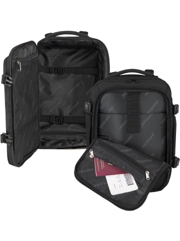 normani Erweiterbarer Handgepäck-Rucksack 20 Liter Nikaho in Schwarz