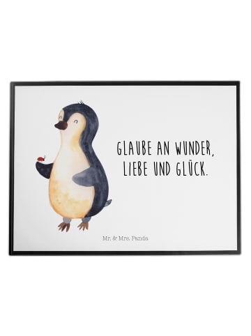 Mr. & Mrs. Panda Schreibunterlage Pinguin Marienkäfer mit Spruch in Weiß