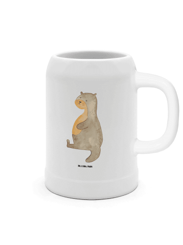 Mr. & Mrs. Panda Bierkrug Otter Bauch ohne Spruch in Weiß