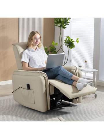 HOMCOM Massagesessel in Beige 92L x 86B x 102H cm