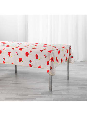 Douceur d’Intérieur Tischdecke SWEET POPPY, Mohnblumen in Rot, 150 x 240 cm