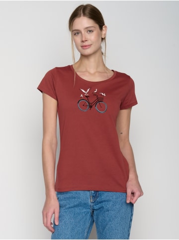 GreenBomb T-Shirt Bike Seagulls in Dusty Berry