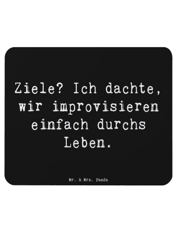 Mr. & Mrs. Panda Mouse Pad Spruch Lebensziele Improvisation mit ... in Schwarz