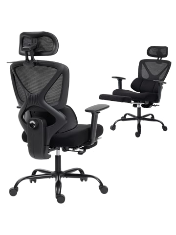 HOMCOM Bürostuhl-75L x 73B x 120-128Hcm-Schwarz