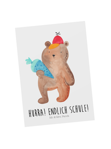 Mr. & Mrs. Panda Wanddeko Bär Schultüte mit Spruch in Weiß
