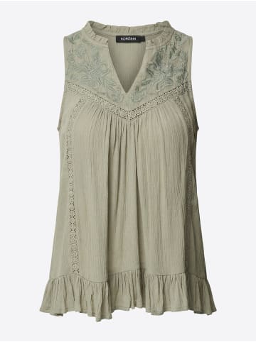 KOROSHI Bestickte ärmellose Damenbluse in khaki