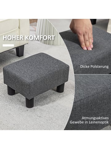 HOMCOM Fußhocker-L40 x B30 x H24 cm-Dunkelgrau