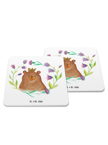 Mr. & Mrs. Panda Gläseruntersetzer Bär Königin ohne Spruch in Weiß