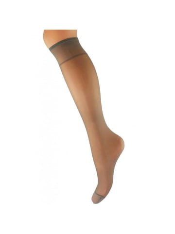 COFI 1453 Damen 2er Pack Kniestrümpfe Elegante Lycra-Kniesocken mit 60 DEN in Nerz