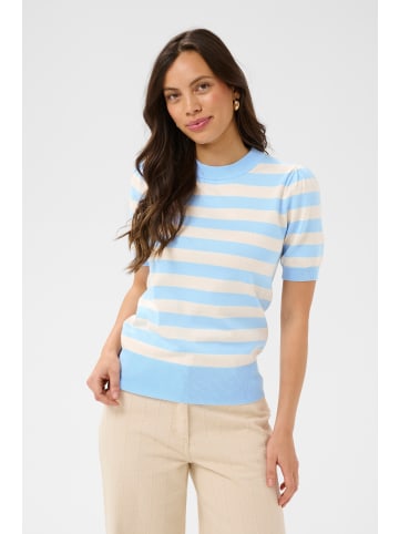 SAINT TROPEZ Strickpullover MilaSZ Gerade Passform in Cerulean Beige Block Stripe