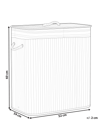 Beliani Wäschekorb KALTHOTA in Grau - (W) 52 x (H) 60 x (L) 34 cm