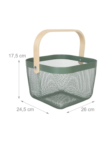 relaxdays Aufbewahrungskorb in Mint - (B)26x (H)17,5 x (T)24,5 cm
