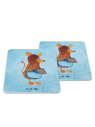 Mr. & Mrs. Panda Untersetzer für Gläser Maus Kekse ohne Spruch in Eisblau