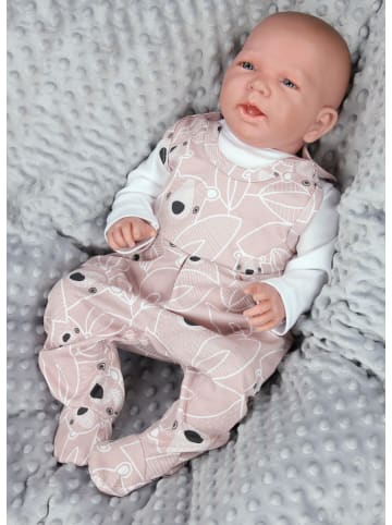 TupTam Baby Mädchen Strampler mit Fuß 3er Pack in rosa/grau