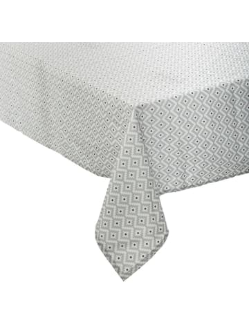 Atmosphera Créateur d'intérieur Tischdecke in weiß und grau, aus Polyester in Grau, 140 x 240 cm