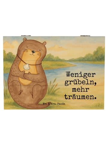 Mr. & Mrs. Panda Aufbewahrungsbox Otter Muschel Design mit Spruch in Weiß