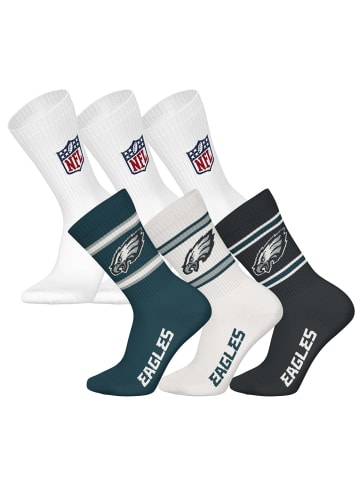 NFL Socken 6er Pack in Philadelphia Eagles/Weiß