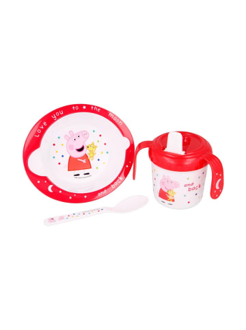 Stor 3er Set Babygeschirr Peppa Pig bunt in bunt