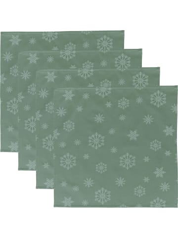 Erwin Müller Jacquard, Baumwollmischung Serviette 4er-Pack Marbella in salbei