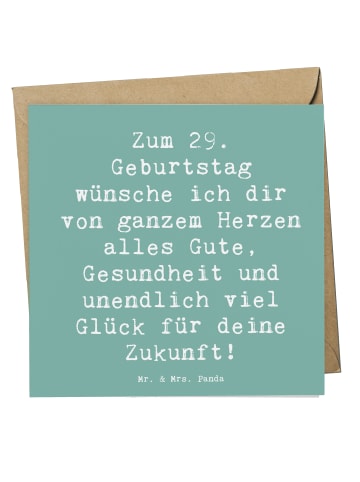 Mr. & Mrs. Panda Deluxe Karte Spruch 29. Geburtstag Wünsche mit ... in Meeresbrise