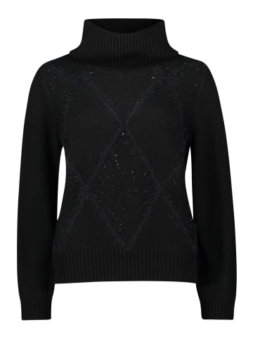 BETTY & CO Strickpullover mit Kragen in Schwarz