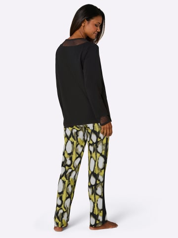 WITT WEIDEN Schlafanzug in schwarz-limone-bedruckt