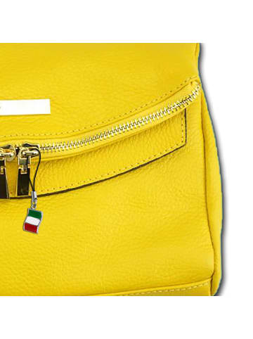 Florence Florence Schultertasche, Clutch Leder gelb ca. 24cm