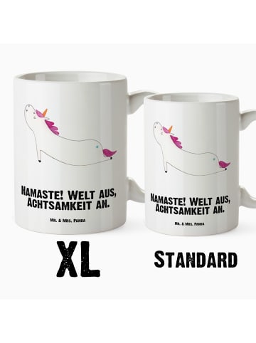 Mr. & Mrs. Panda steingut tasse Einhorn Yoga mit Spruch in Weiß