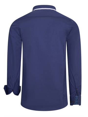 Rusty Neal Stretch Freizeit Hemd mit Doppeltem Kragen in Marine