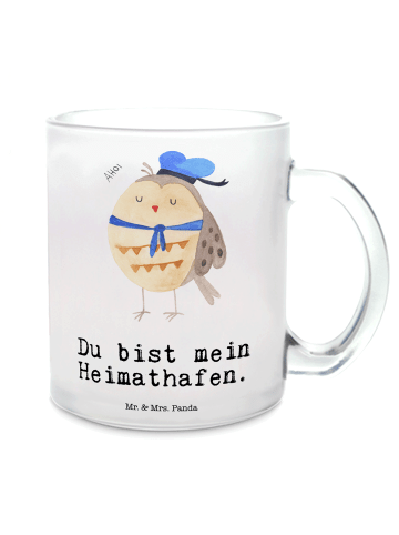 Mr. & Mrs. Panda Kaffeetasse Eule Matrose mit Spruch in Transparent