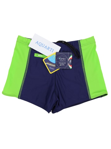 Aquarti Aquarti Herren Badehose mit Reißverschlusstasche in blau/grün