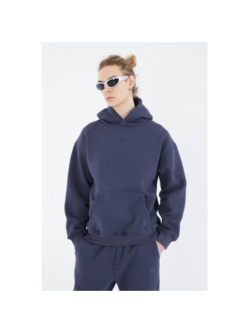 Megaman Oversize Fit Basic Hoodie in Blau-Smoke
