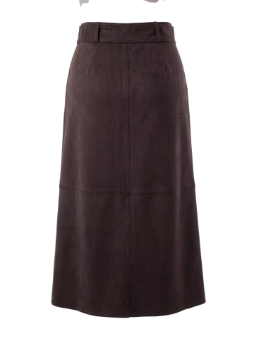 Zero  A-Linien-Rock mit Gürtel in Chocolate Plum