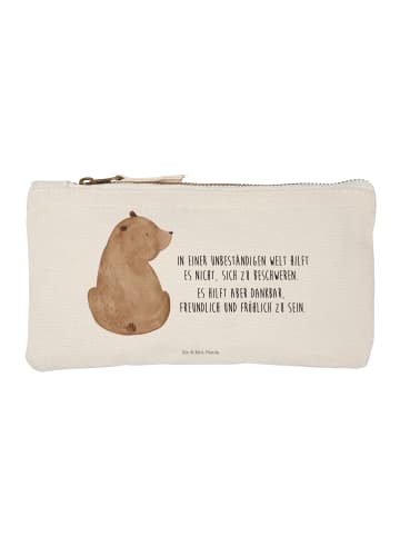 Mr. & Mrs. Panda Schminktasche Bär Schulterblick mit Spruch in Weiß