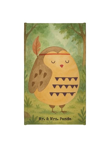 Mr. & Mrs. Panda Gästehandtuch Eule Federschmuck Design ohne Spruch in Weiß