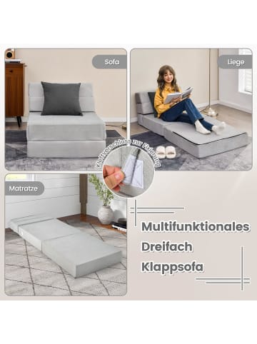 COSTWAY 3 in 1 Schlafsofa in Grau