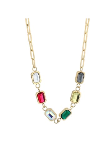 Adeliás Damen Anhänger aus Edelstahl mit Zirkonia in gold