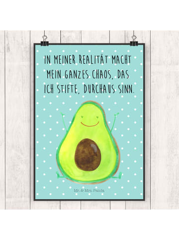 Mr. & Mrs. Panda Print Avocado Glücklich mit Spruch in Türkis Pastell