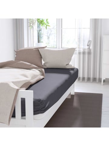 Setex Setex Frottee-Spannbettlaken in anthrazit
