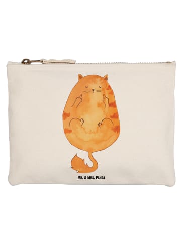 Mr. & Mrs. Panda Schminktasche Katze Mittelfinger ohne Spruch in Weiß