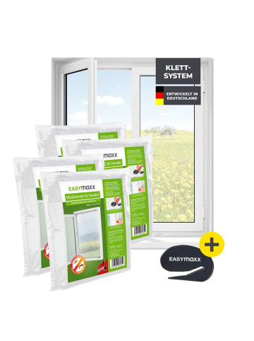 EASYmaxx EASYmaxx Moskitonetz - bis max. 130x150cm - selbstklebendes Klettband - 4er-Set