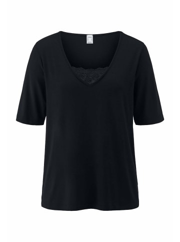 Hessnatur Hessnatur T-Shirt PURE SENSE LACE aus TENCEL™ Modal in schwarz