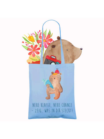 Mr. & Mrs. Panda Shopping Bag Erster Schultag Neue Klasse mit Sp... in Sky Blue
